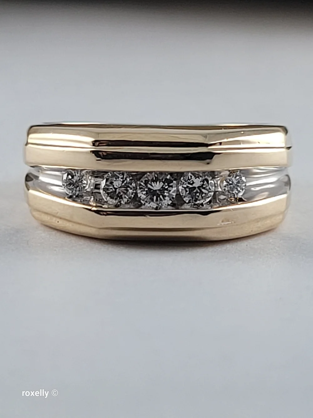 14K Yellow Gold Genuine Diamonds Band Ring Size 6.75, Solid Gold! 👌🎁